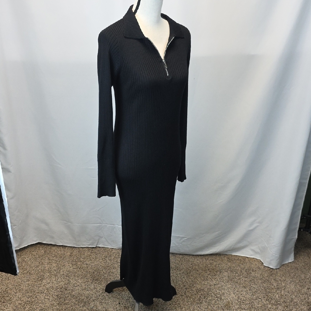 Z Supply Black Long Sleeve Maxi Dress